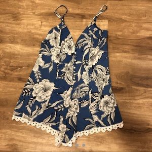 Lovers + Friends blue floral romper